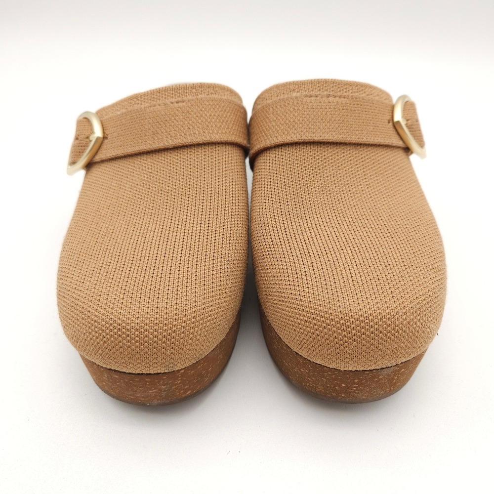 Rothy's Women's 7.5 Butternut Classic Buckle Clog Platform Knit Mule Comfort Tan - Picture 3 of 9